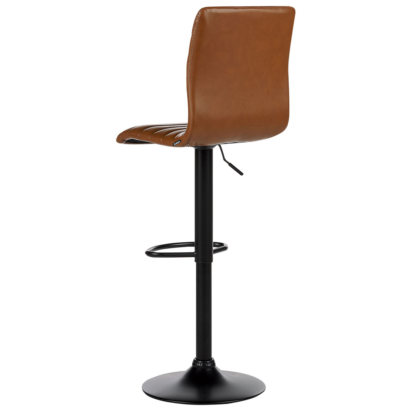 Bar Chairs Set Golden Brown Faux Leather Counter Height Swivel
