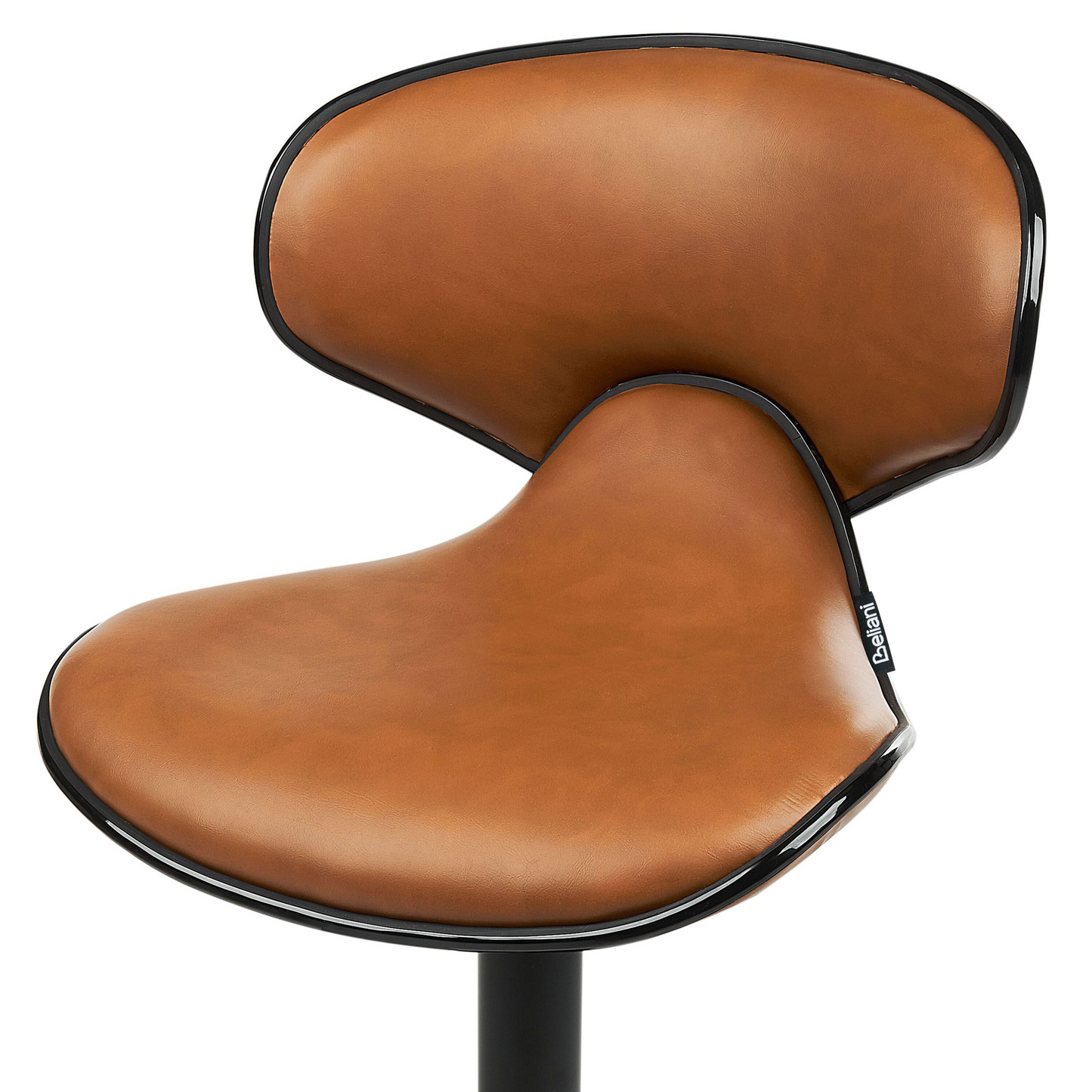 Bar Chairs Set 2 Golden Brown Faux Leather Swivel Gas Lift