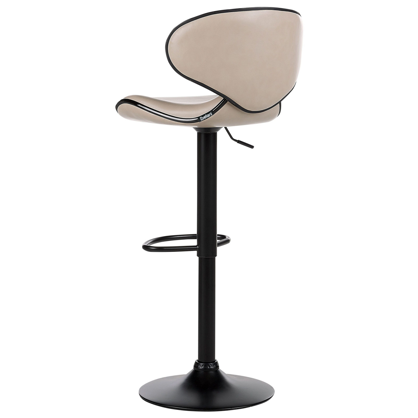 Bar Chairs Set Of 2 With Faux Leather Swivel Gas Lift
