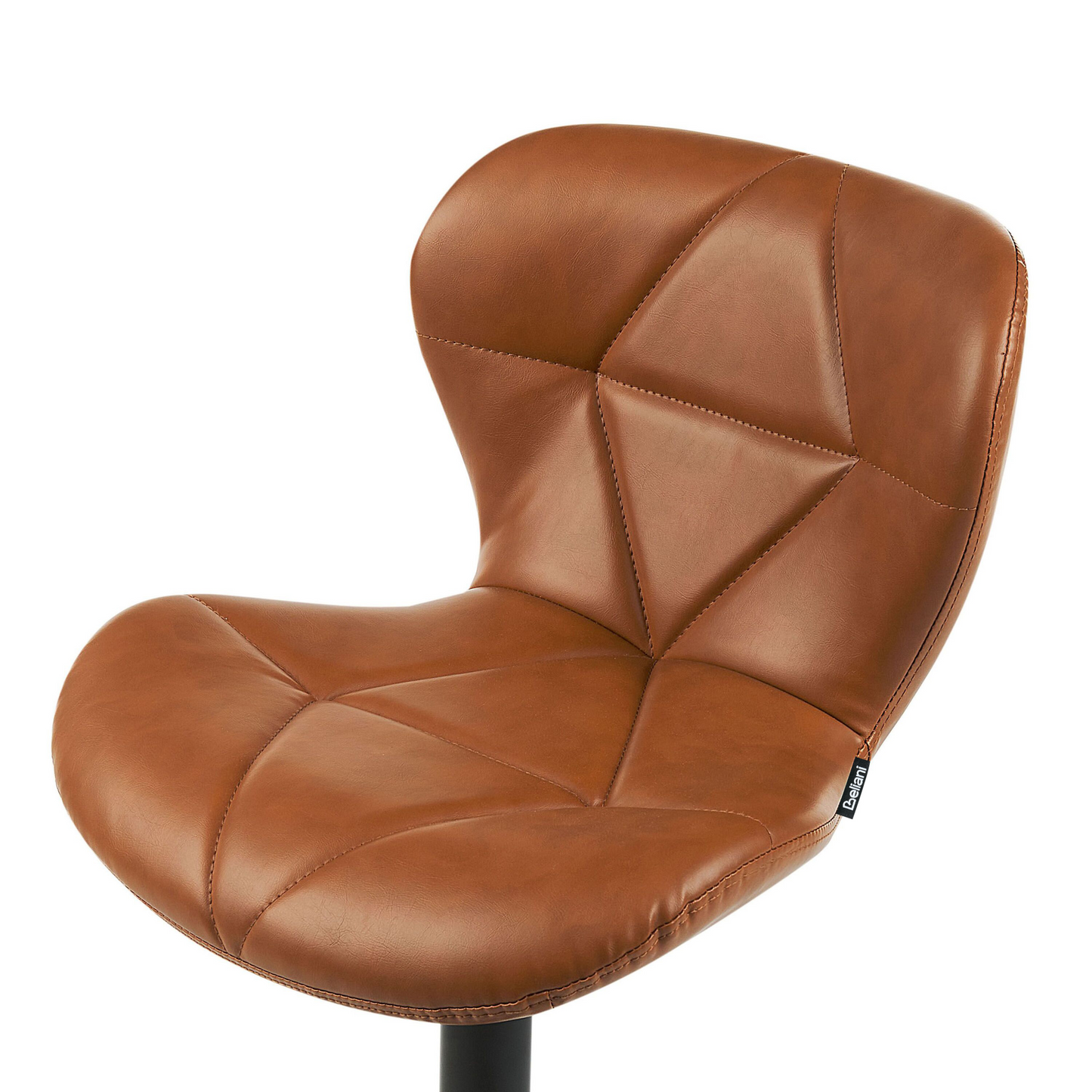 Bar Stool Set Of 2 Golden Brown Faux Leather Swivel