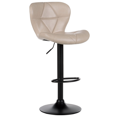 Set of 2 Bar Stools Beige Faux Leather Swivel