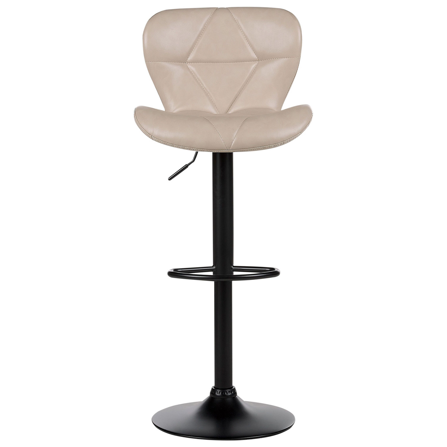 Set of 2 Bar Stools Beige Faux Leather Swivel