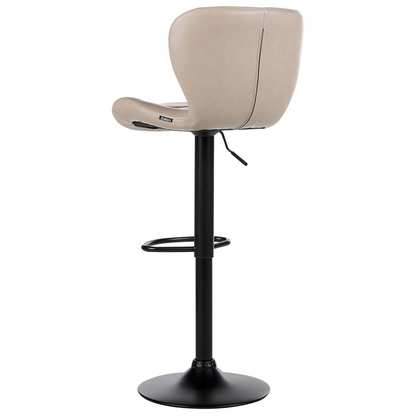 Set of 2 Bar Stools Beige Faux Leather Swivel