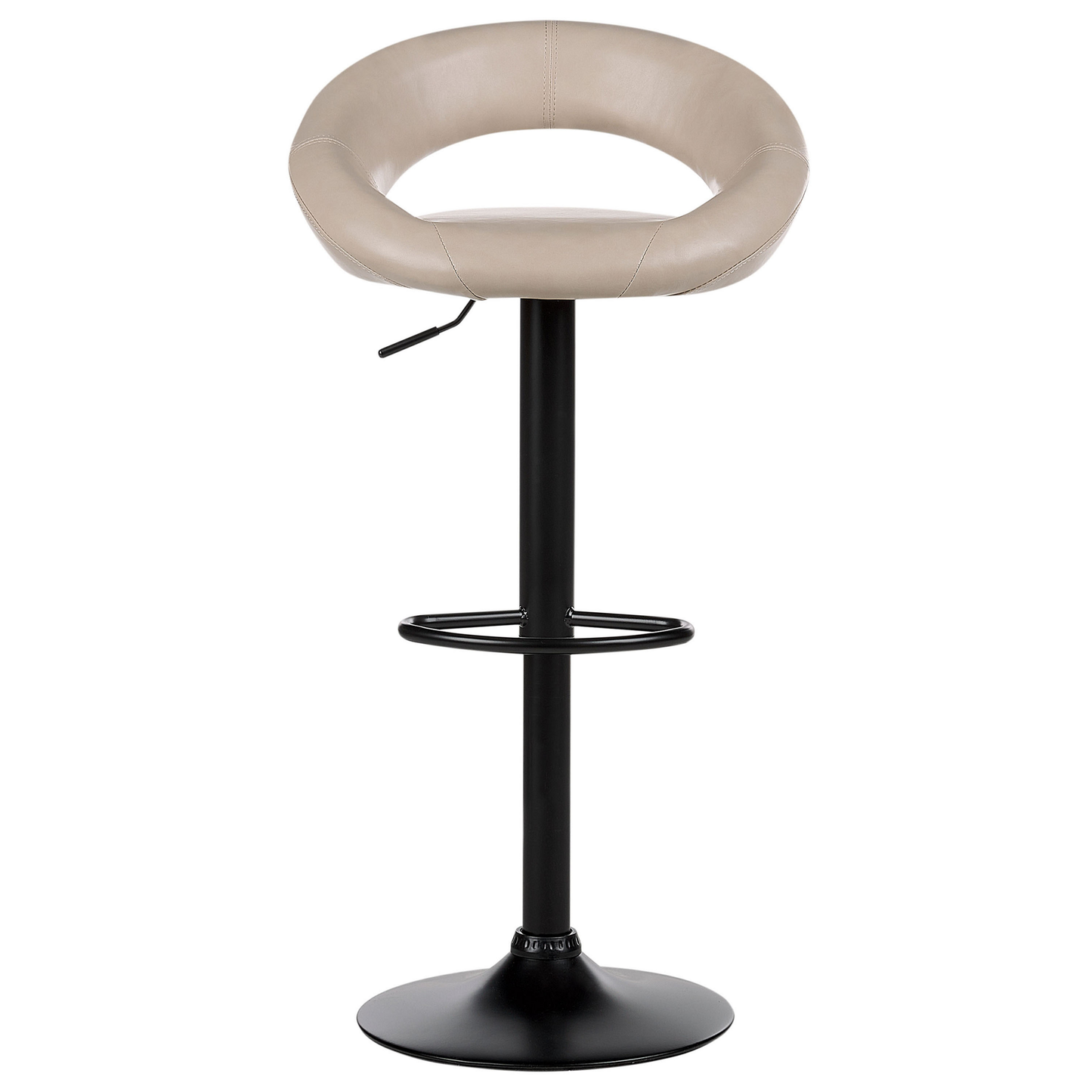 Luxe Bar Stools Set Of 2 Light Beige Faux Leather Swivel Gas Lift Adjustable
