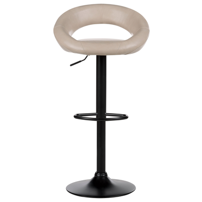 Luxe Bar Stools Set Of 2 Light Beige Faux Leather Swivel Gas Lift Adjustable
