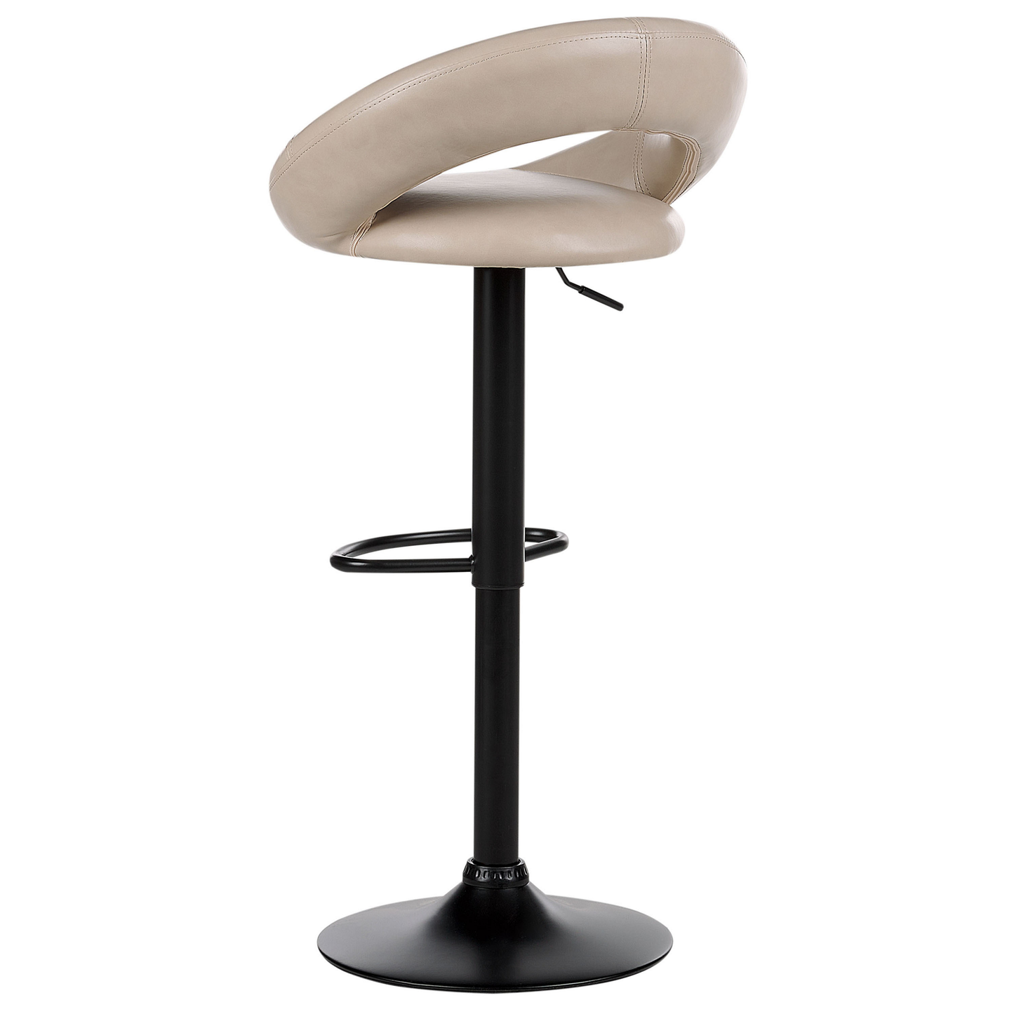 Luxe Bar Stools Set Of 2 Light Beige Faux Leather Swivel Gas Lift Adjustable