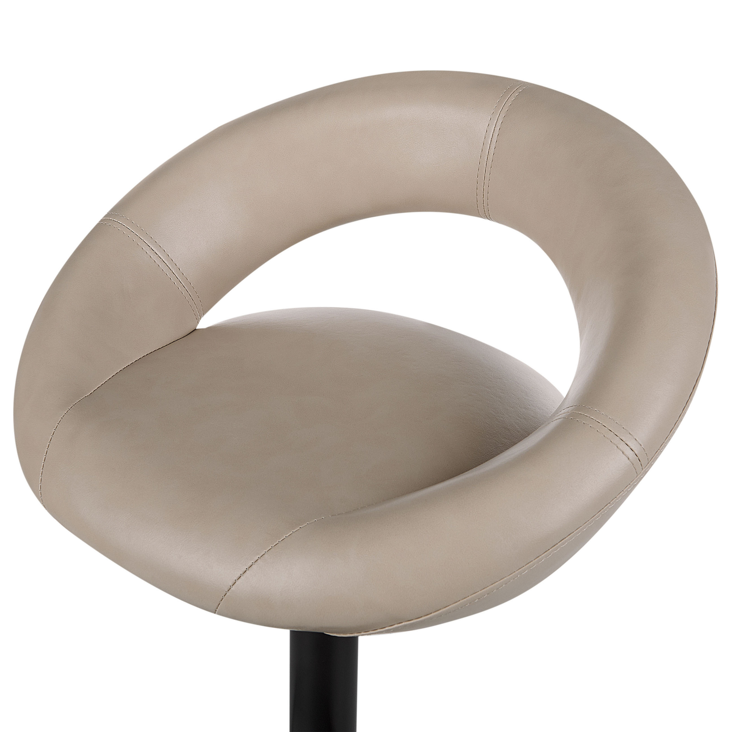 Luxe Bar Stools Set Of 2 Light Beige Faux Leather Swivel Gas Lift Adjustable