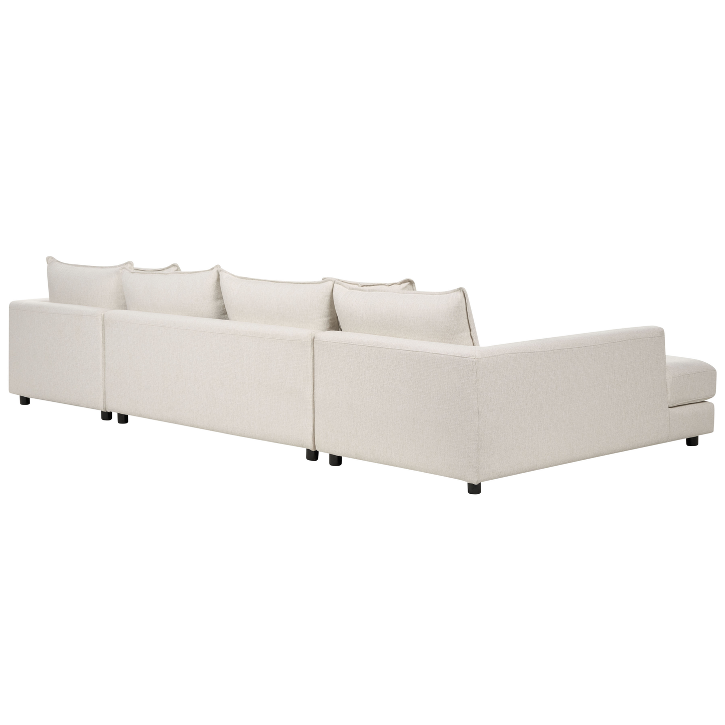 Corner Sofa Light Beige Polyester U Shaped 5 Seater
