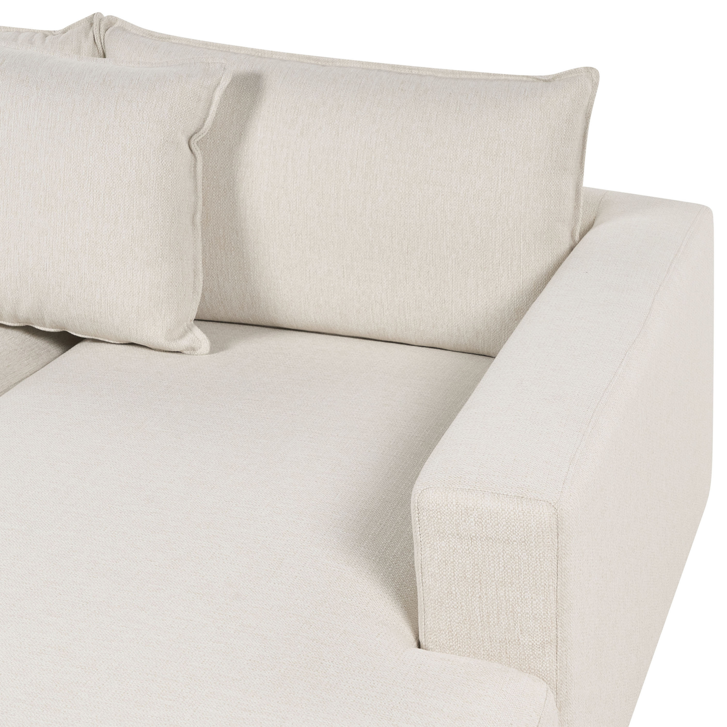 Corner Sofa Light Beige Polyester U Shaped 5 Seater