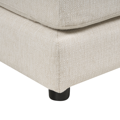 Corner Sofa Light Beige Polyester U Shaped 5 Seater