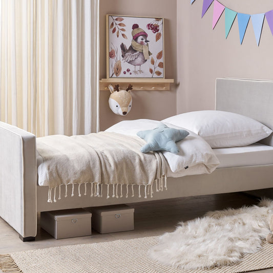 Velvet Upholstered Bed Headboard 3ft EU Single Grey