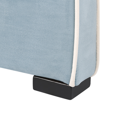 Blue Velvet Bed Frame With Upholstered Headrest 3Ft EU
