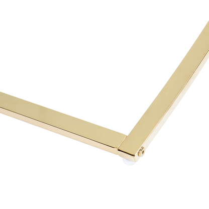 Glass Top Coffee Table Gold X Framed 70 x 70cm
