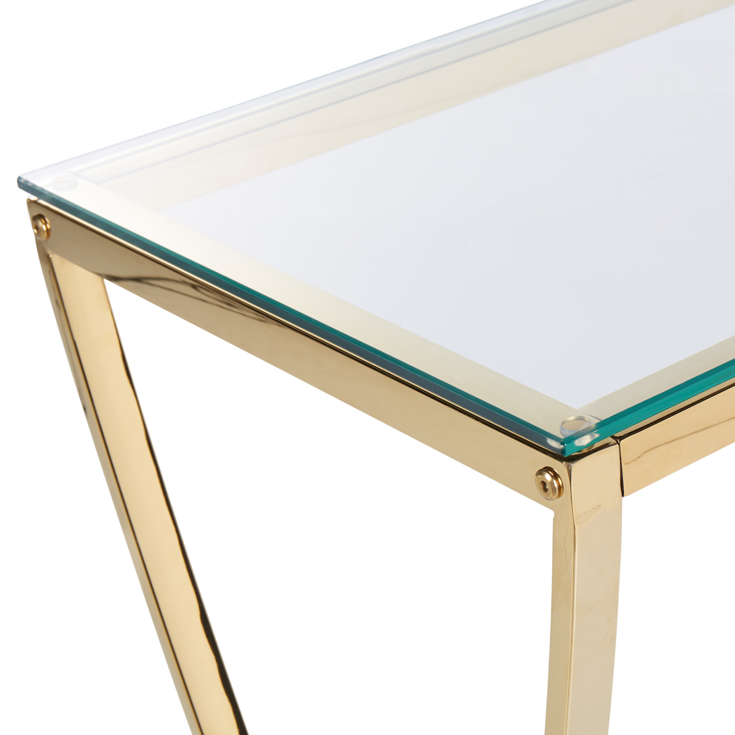 Glass Top Console Table Gold Stainless Steel Frame 120 x 40cm