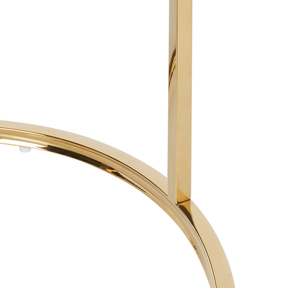 2 Piece Nesting Tables Gold Stainless Steel Frame