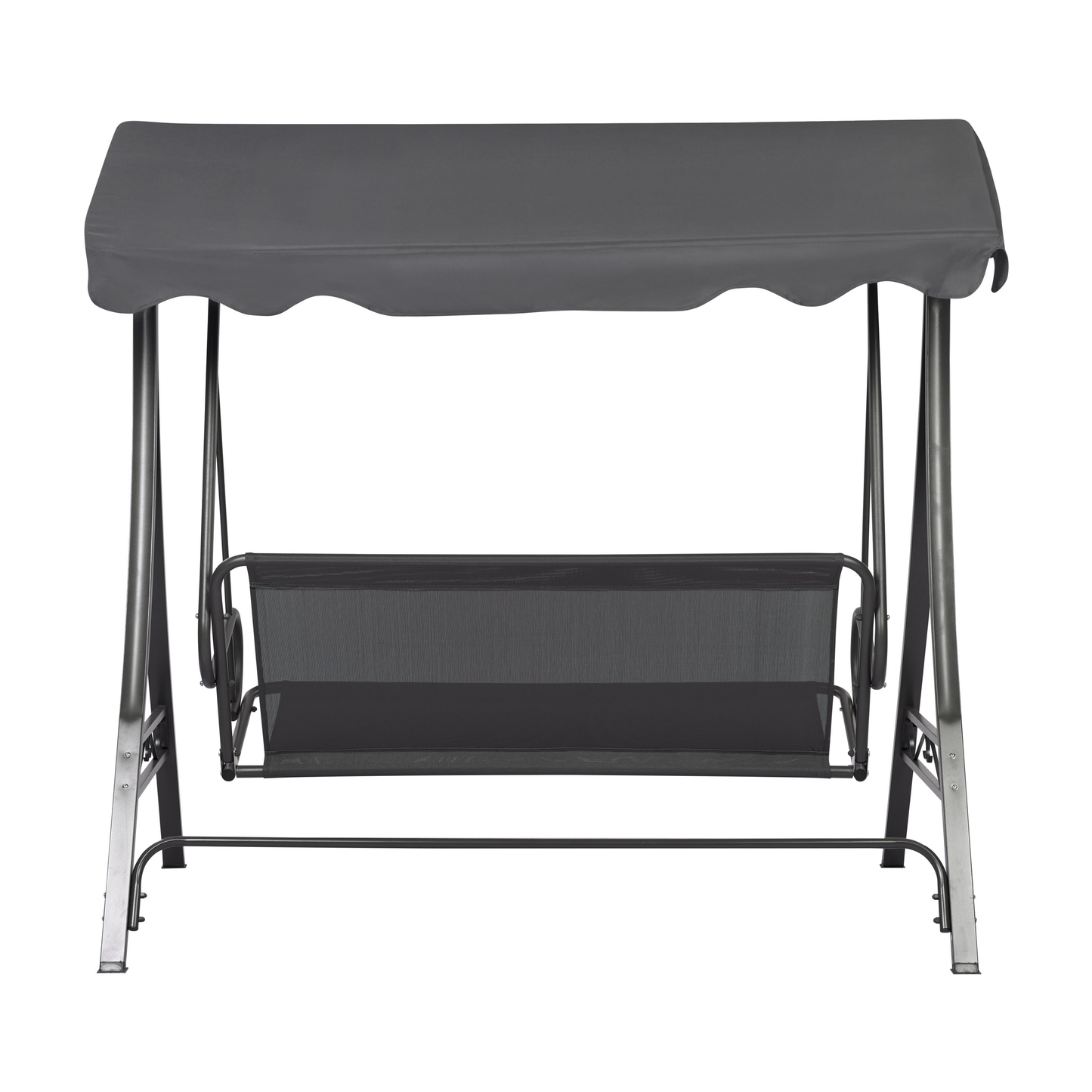 Grey Fabric 3 Seater Patio Swing With Powder Coated Steel Frame For Outdoor Gardens