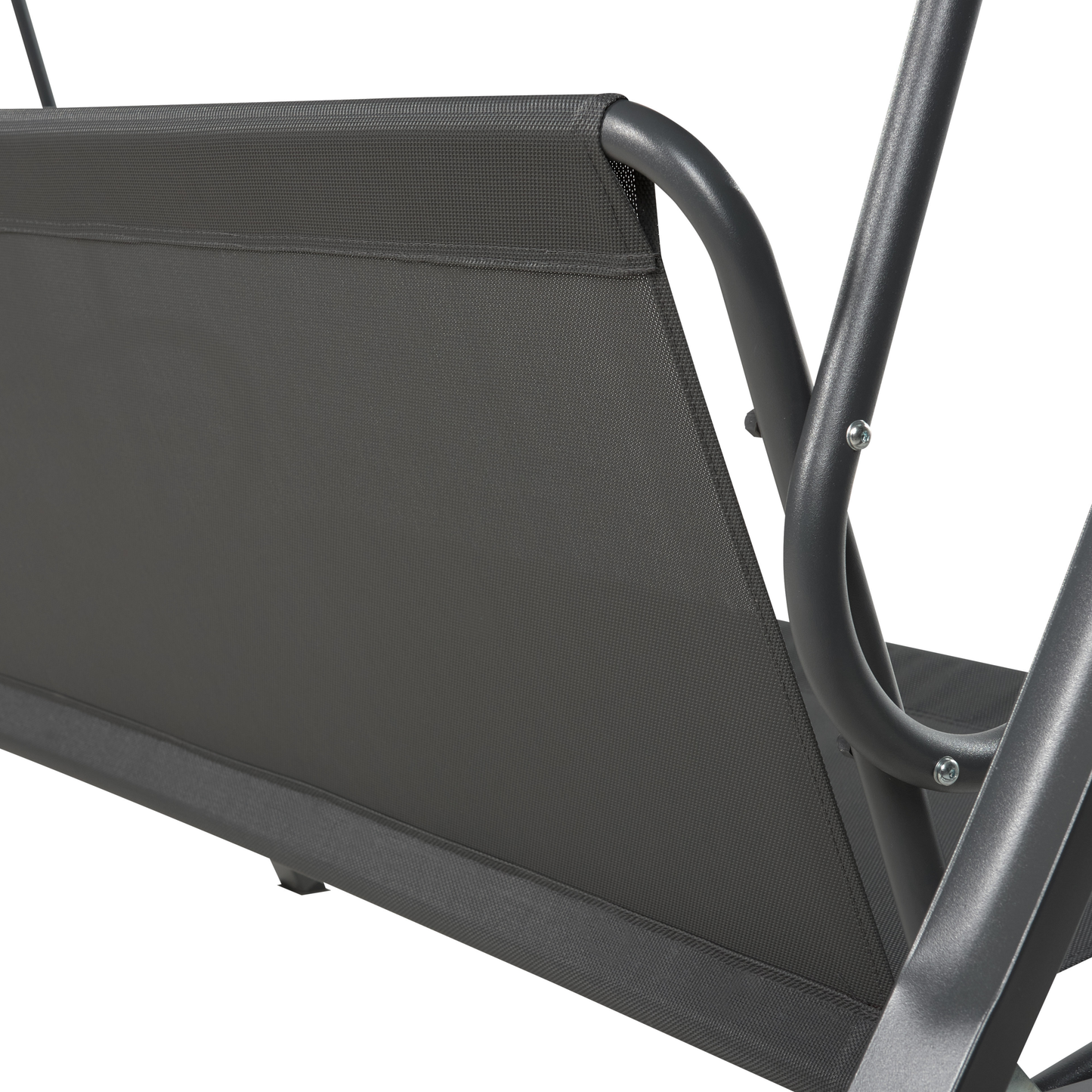Grey Fabric 3 Seater Patio Swing With Powder Coated Steel Frame For Outdoor Gardens