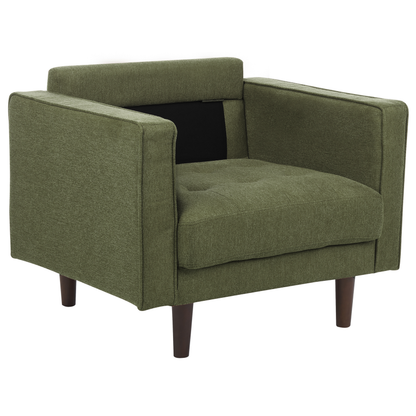 Retro Green Fabric Sofa Set 2 Seater And Armchair