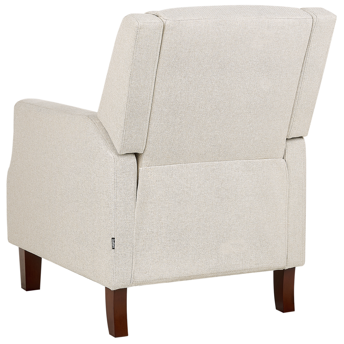 Recliner Chair Cream Beige Fabric Upholstery Push Back Manual Adjustable Back And Footrest Armchair