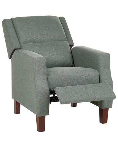 Heritage Home Retro Recliner Green Fabric Manual Push-Back Footrest