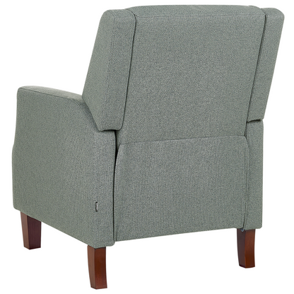 Heritage Home Retro Recliner Green Fabric Manual Push-Back Footrest