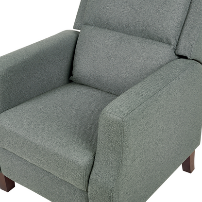 Heritage Home Retro Recliner Green Fabric Manual Push-Back Footrest