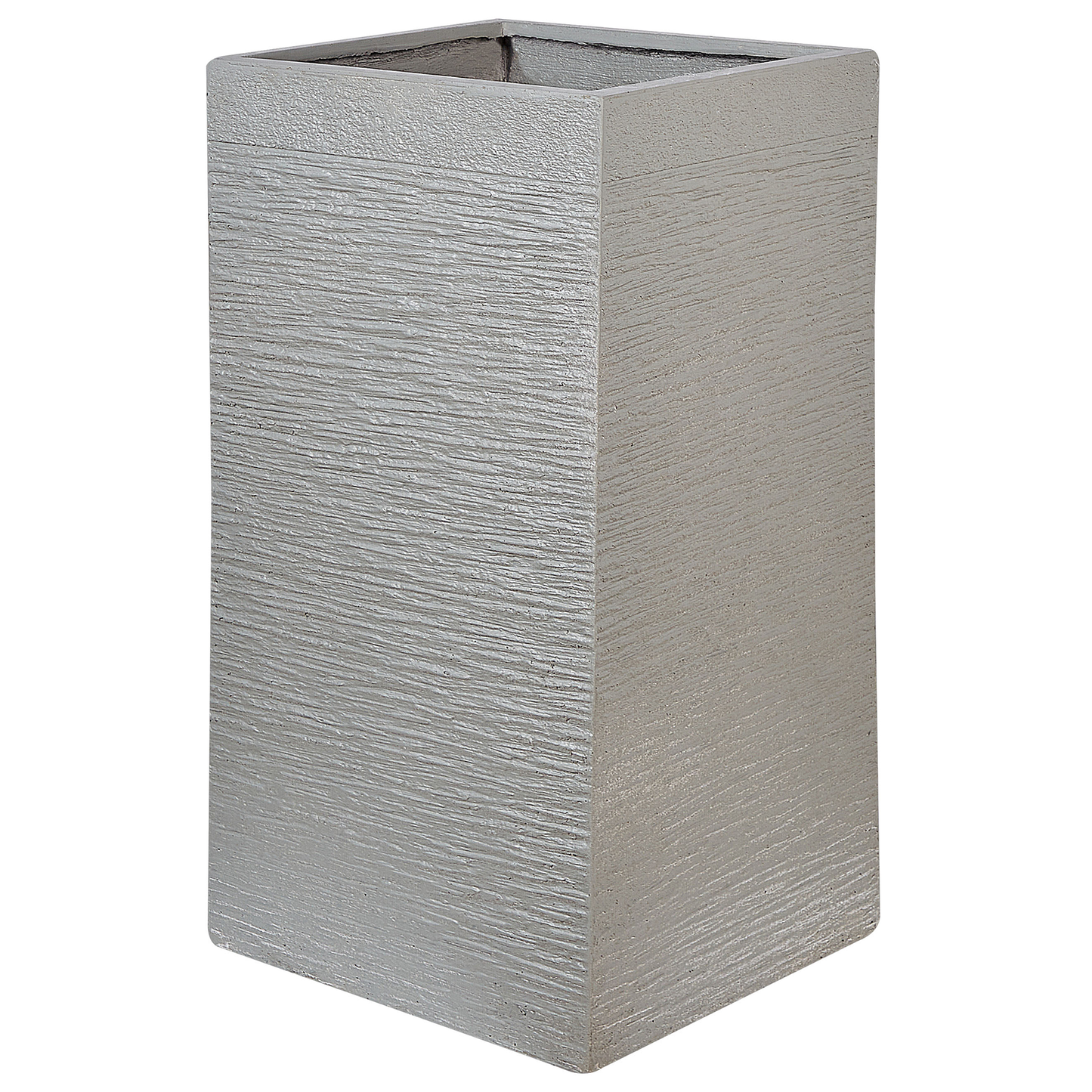 Garden Tall Clay Plant Pot 40 x 40 x 77cm UV Resistant Light Grey