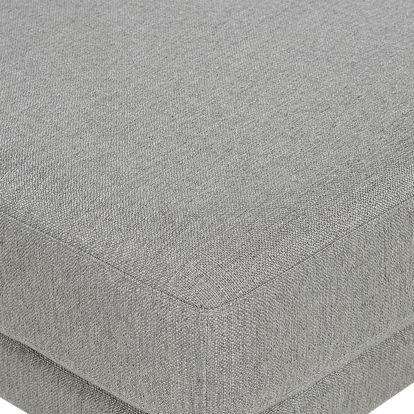 Light Grey Ottoman Footstool Upholstered Square