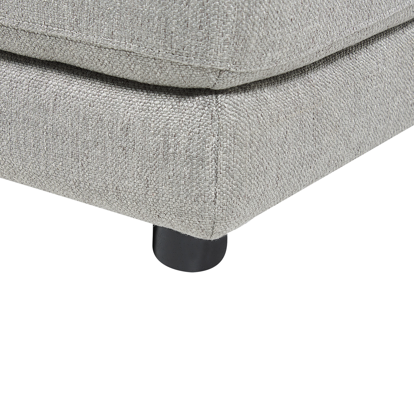Light Grey Ottoman Footstool Upholstered Square