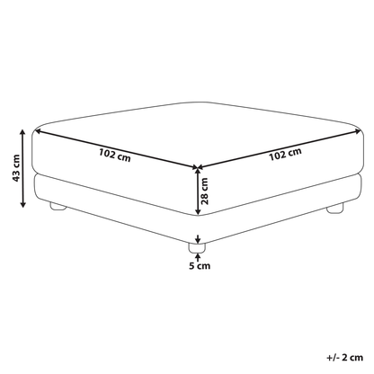 Light Grey Ottoman Footstool Upholstered Square