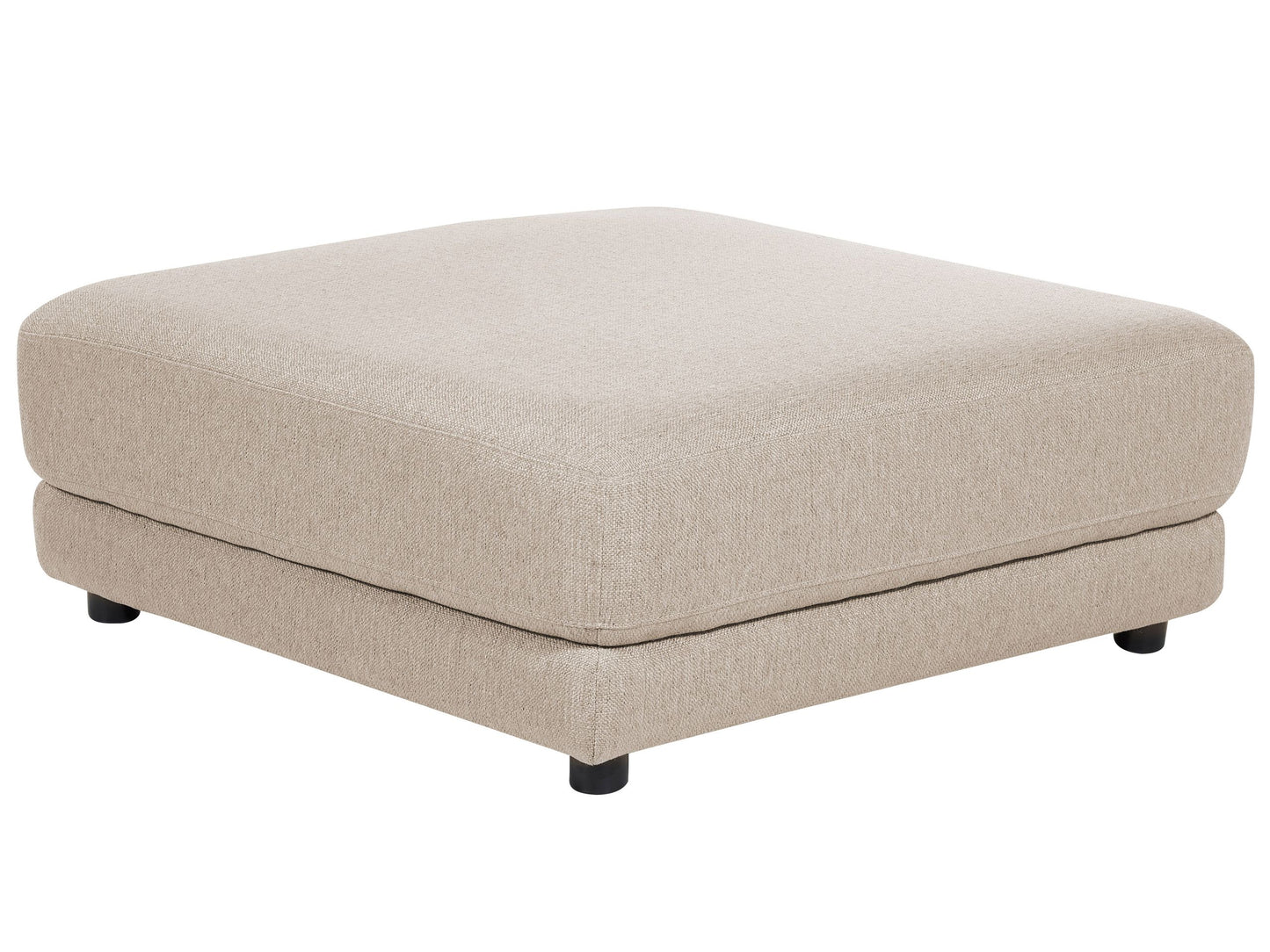 Beige Ottoman Footstool Polyester Upholstered Minimalist