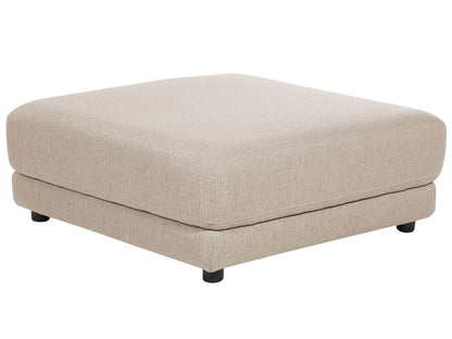 Beige Ottoman Footstool Polyester Upholstered Minimalist