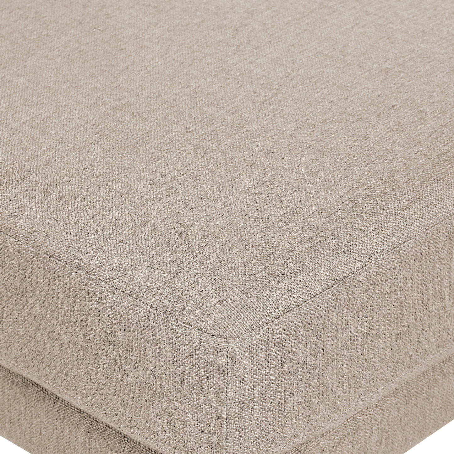 Beige Ottoman Footstool Polyester Upholstered Minimalist