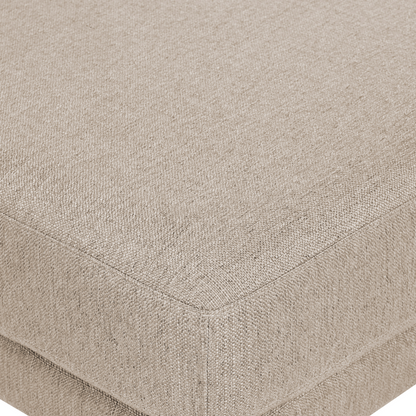 Beige Ottoman Footstool Polyester Upholstered Minimalist