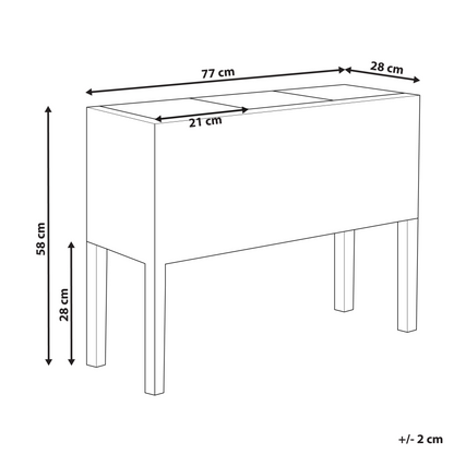 Raised Planter Box Brown PE Rattan With 3 Inserts