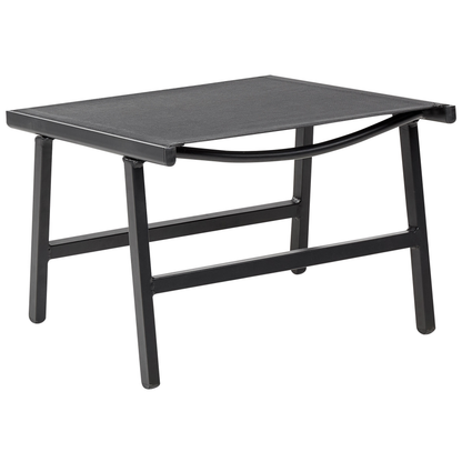 Garden Chair Black Textilene With Footrest