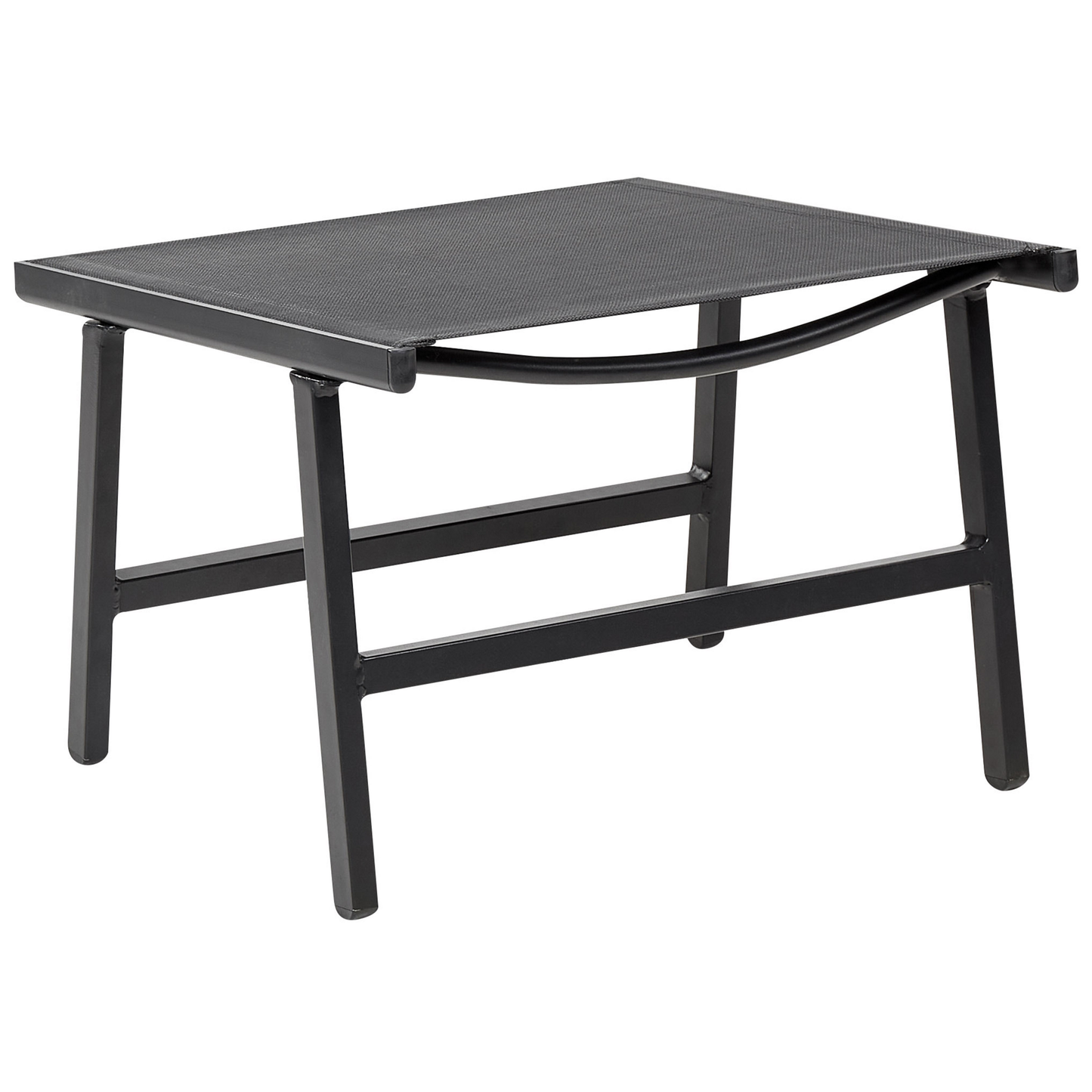 Set of 2 Black Textilene Garden Chairs with Footrests