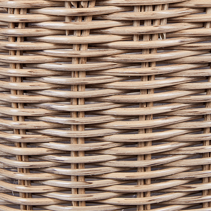 Set Of 3 Brown PE Rattan Plant Baskets With Handles Round With Synthetic Inlay