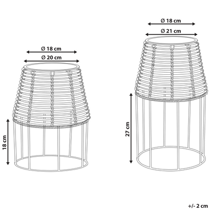Two Piece Plant Pot Stands Brown PE Rattan Indoor Outdoor