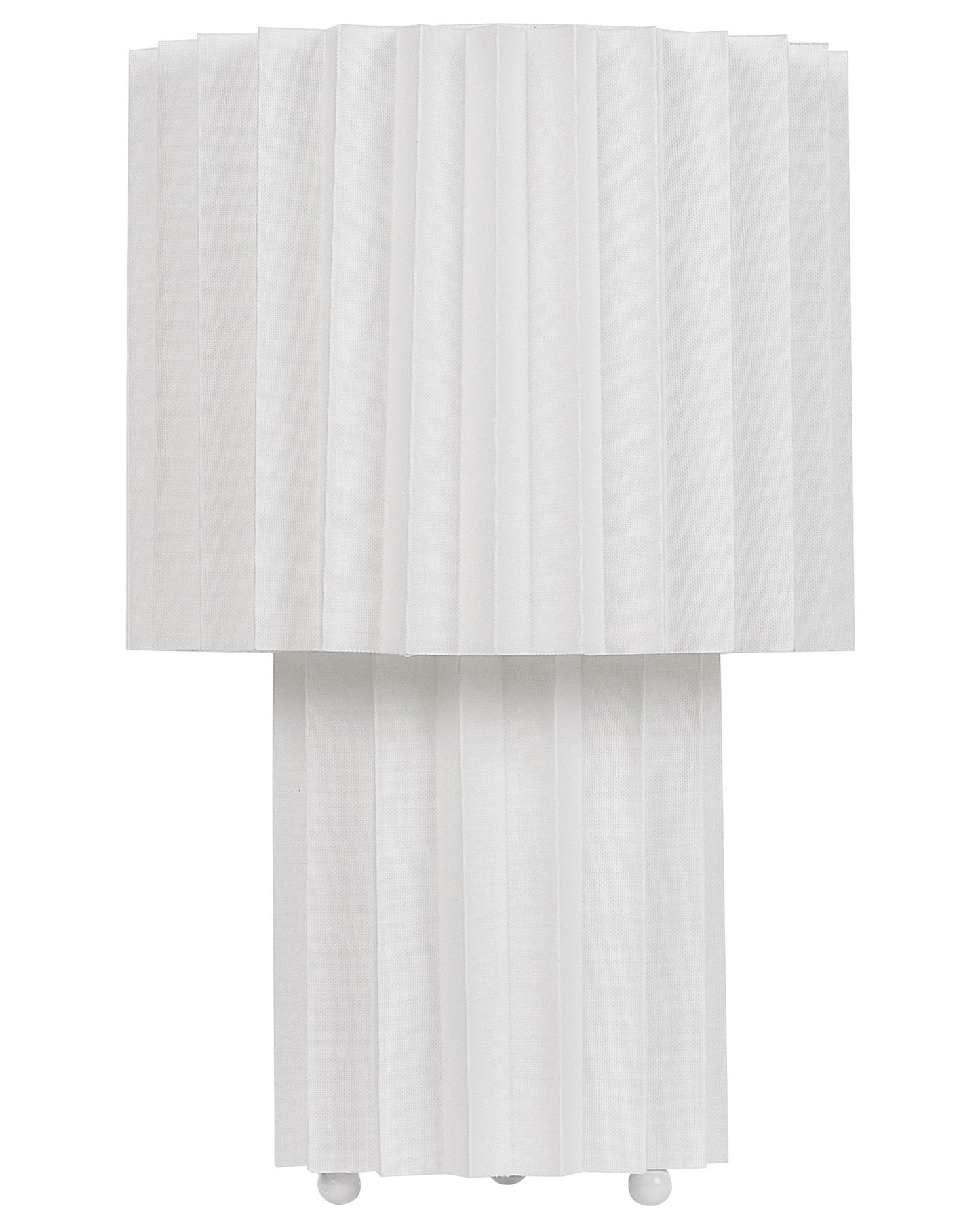 Bedside Lamp White Linen Base Fabric Drum Shade 40cm
