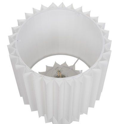 Bedside Lamp White Linen Base Fabric Drum Shade 40cm