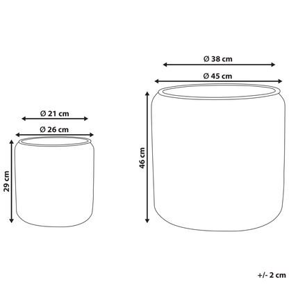 Black PE Rattan Plant Pots Set Of 2 With Plastic Inserts