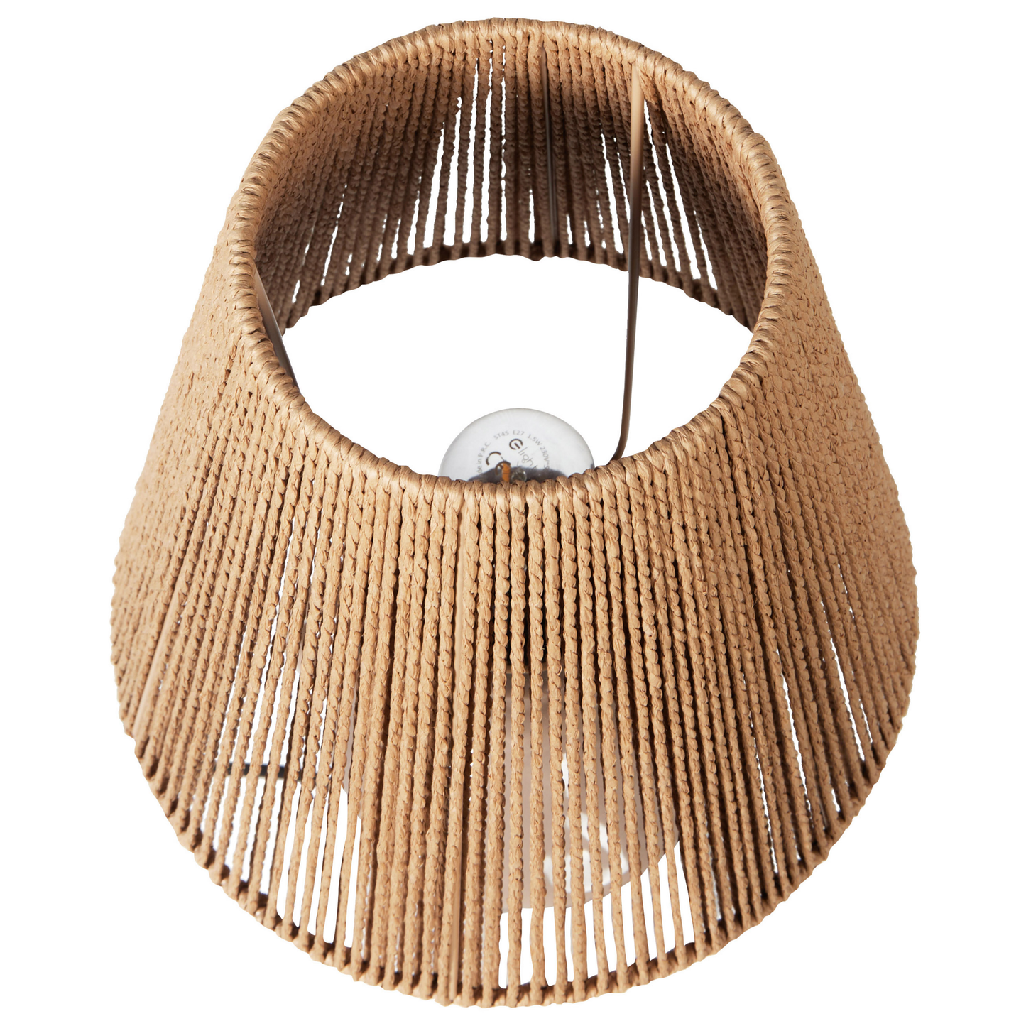 Taupe Ceramic Table Lamp 24 x 24 x 51cm Wicker Cone Shade