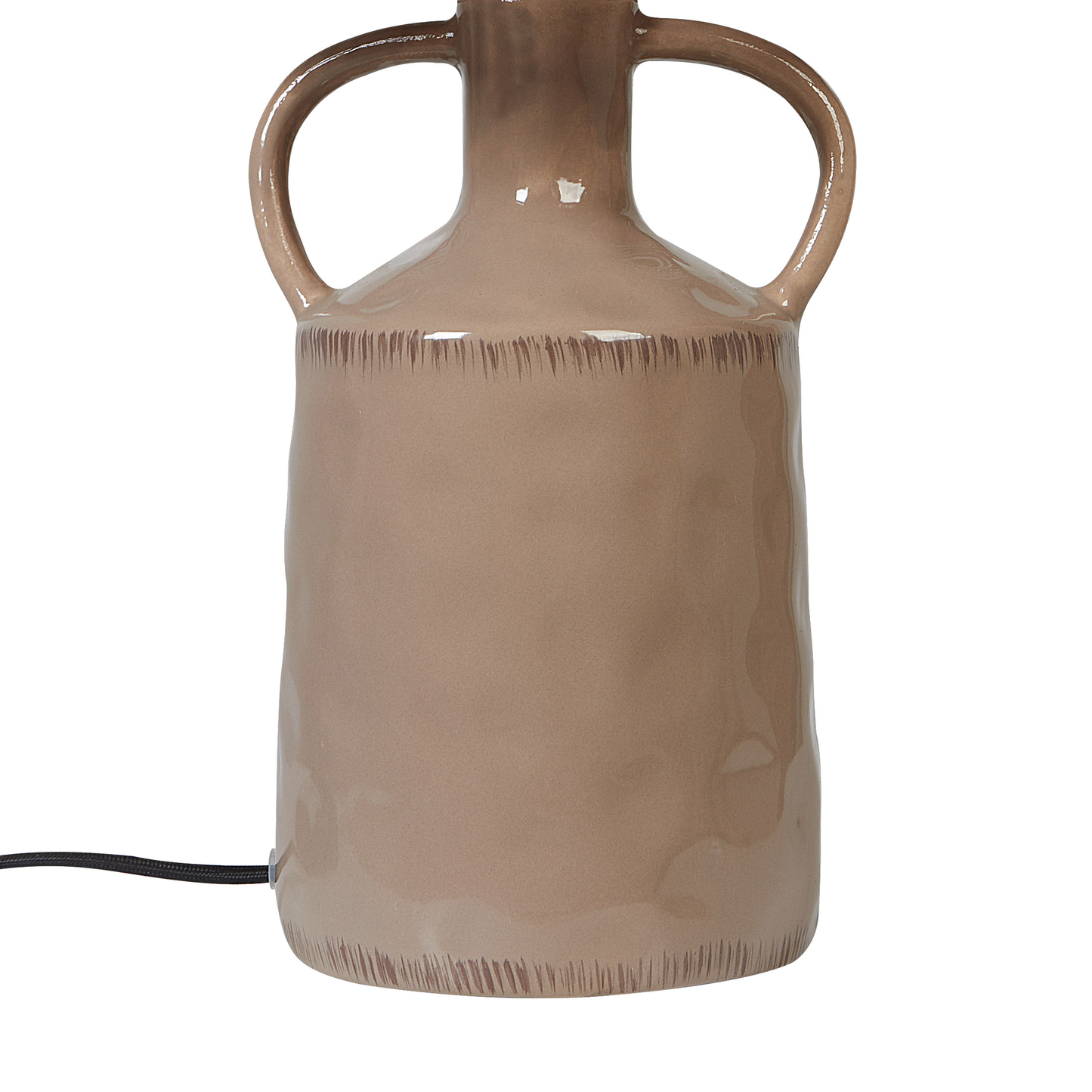 Taupe Ceramic Table Lamp 24 x 24 x 51cm Wicker Cone Shade