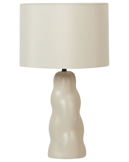 Beige Ceramic Table Lamp With Cone Shade 30 X 30 X 51cm