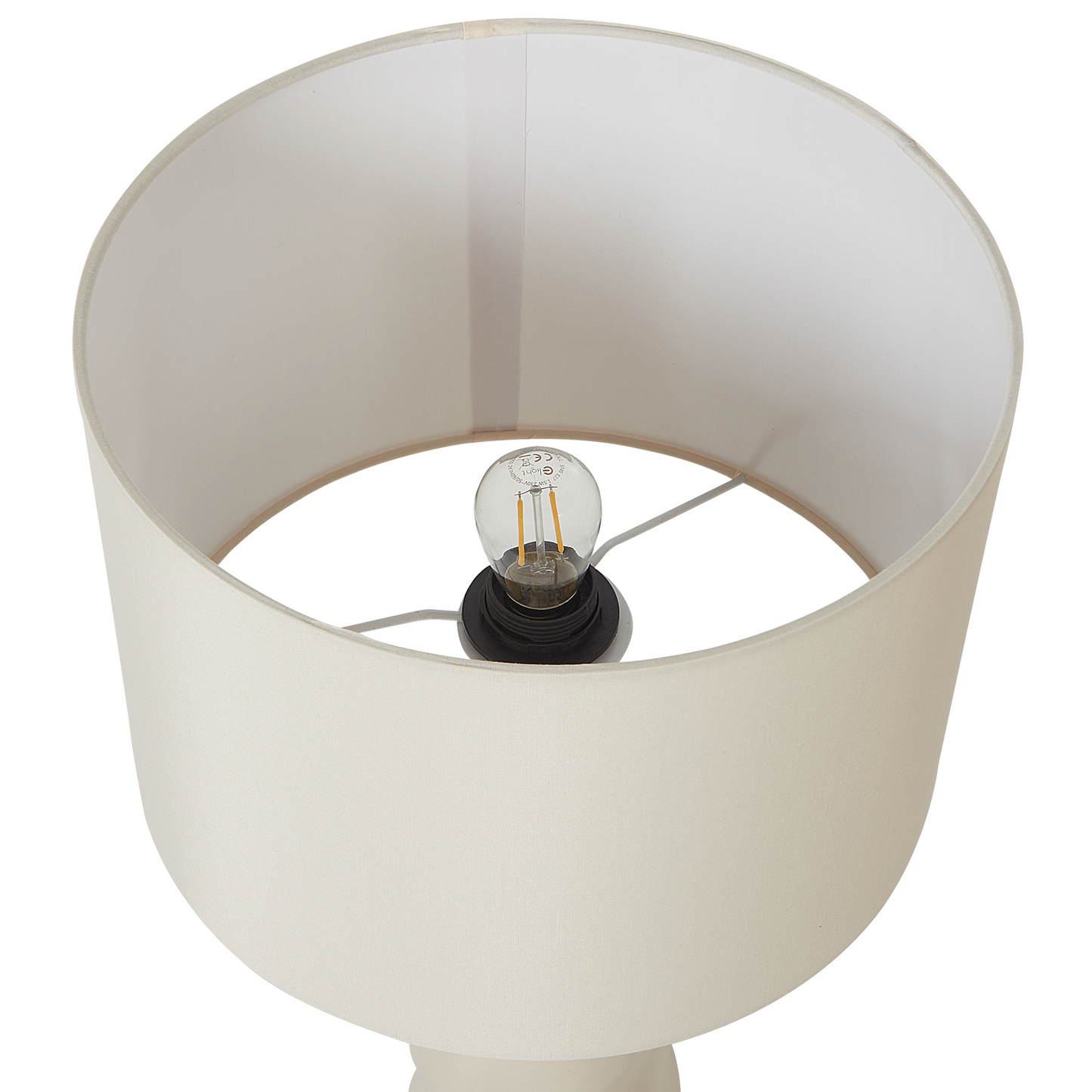 Beige Ceramic Table Lamp With Cone Shade 30 X 30 X 51cm