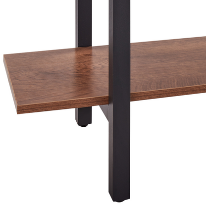 Dark Brown Black Bookcase 5-Tier Open Back Industrial LED