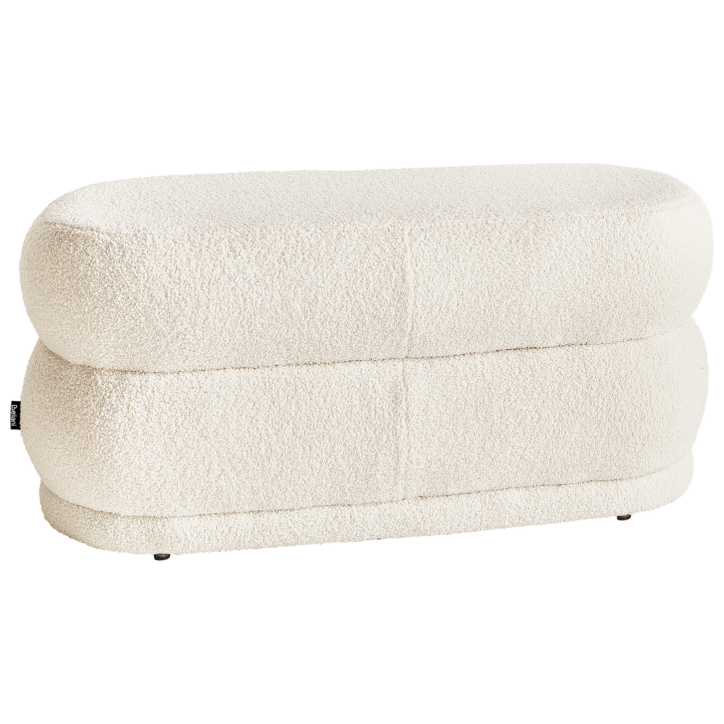 Home Off White Boucle Upholstered Bed Bench Stool With Plush Comfort And Versatile Footrest