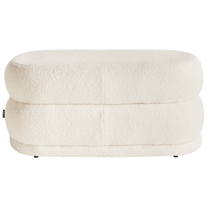 Home Off White Boucle Upholstered Bed Bench Stool With Plush Comfort And Versatile Footrest