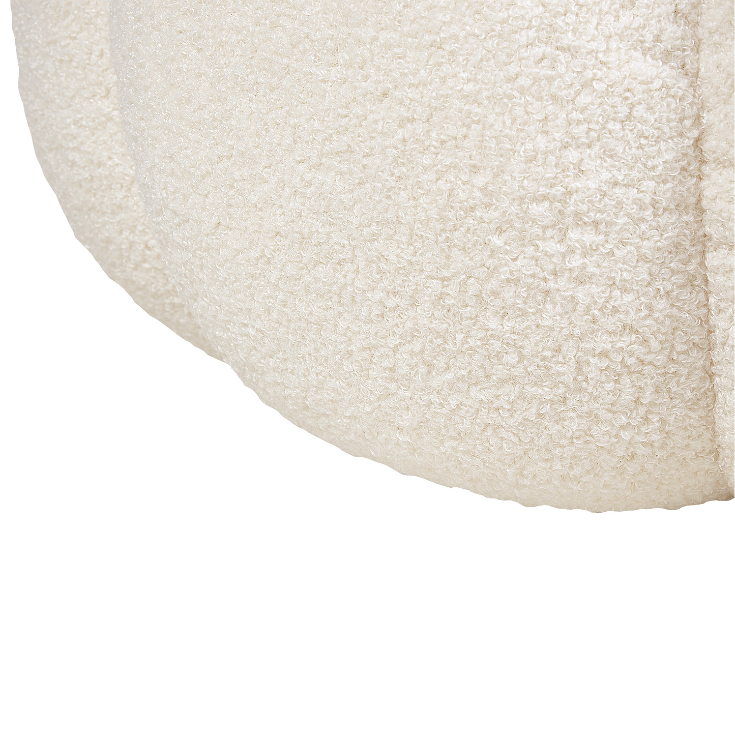 Maisonique Off White Boucle Pouffe Round 60cm Footstool